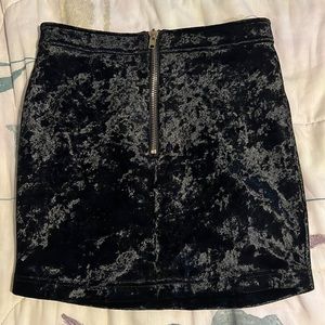 Velvet mini skirt